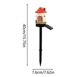 Red Mushroom House Solar Garden Lights - Fairy Stake Lights (Pack of 2)