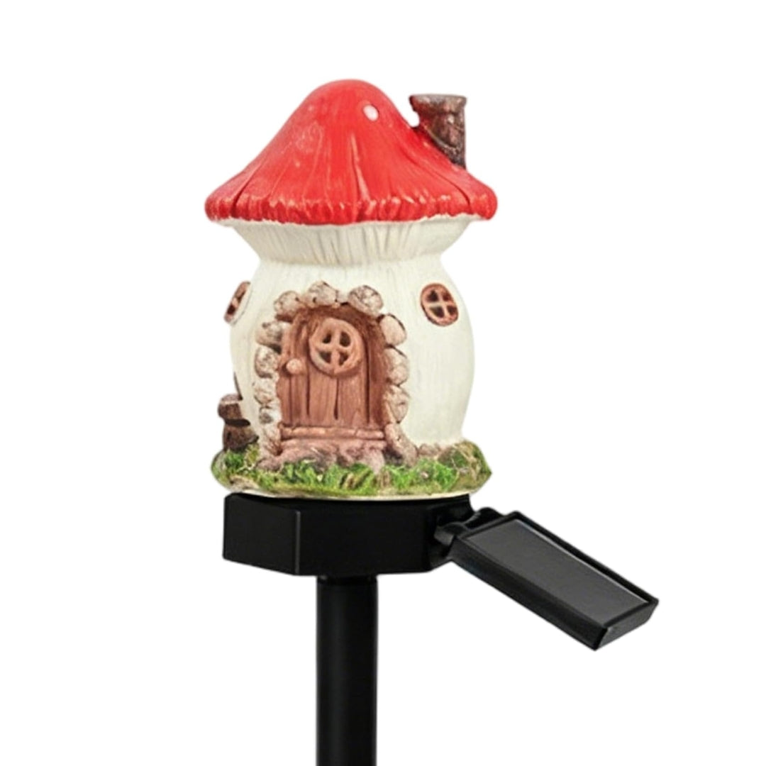Red Mushroom House Solar Garden Lights - Fairy Stake Lights (Pack of 2)