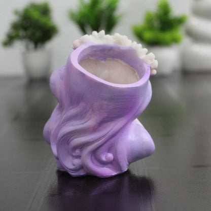 Purple Fairy Girl Resin Planter Cute Decorative Pot