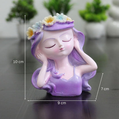 Purple Fairy Girl Resin Planter Cute Decorative Pot