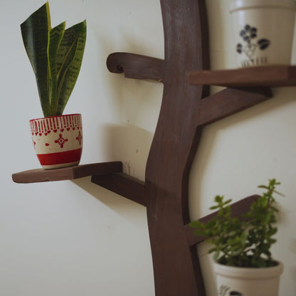 Wooden Leaf Wall Shelf