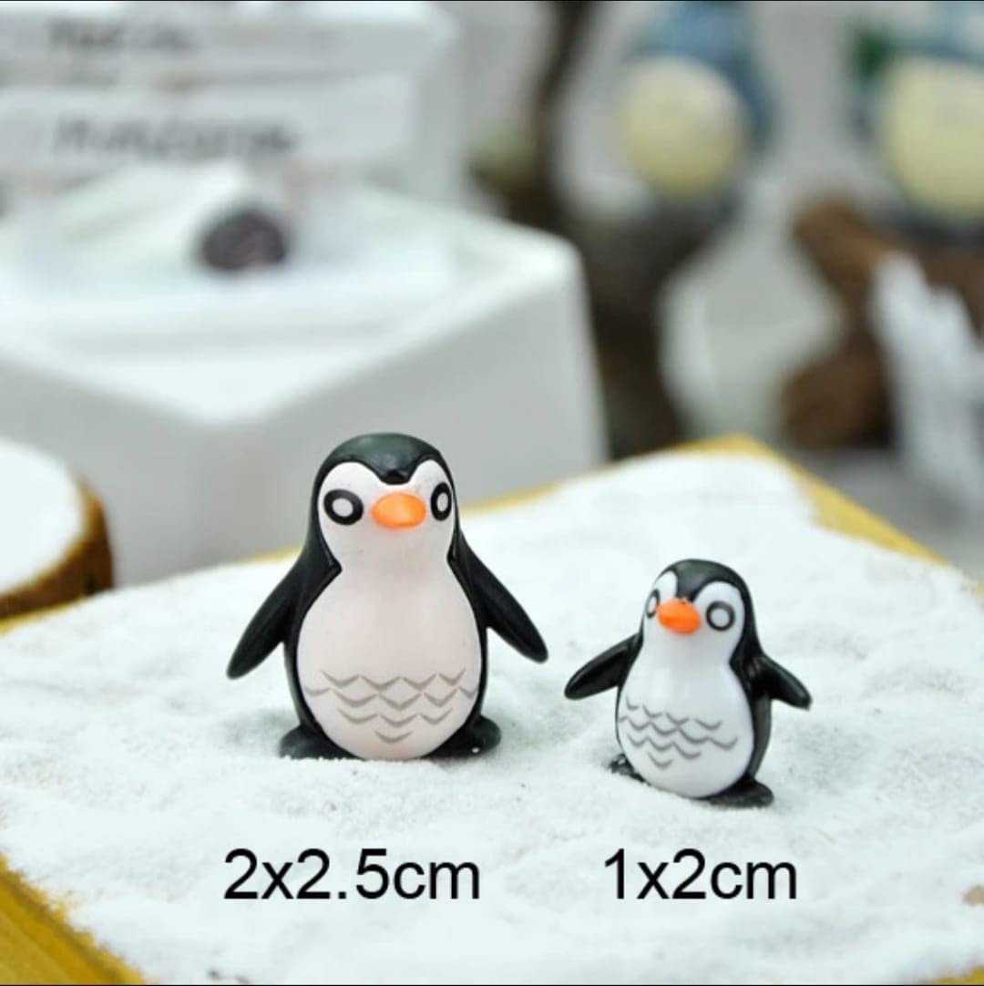 Miniature Penguin Set for Bonsai Tray Decor