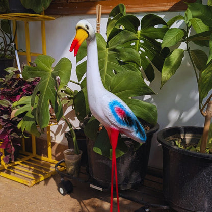 White Crane Statue for Garden Decor