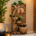Monk Wall Water Fountain with LED - Cascading Buddha Monk Fountain