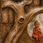 Monk Wall Water Fountain with LED - Cascading Buddha Monk Fountain