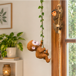 Monkey Climbing Wall & Door Combo - Resin Hanging Monkey Figurines (Set of 2)