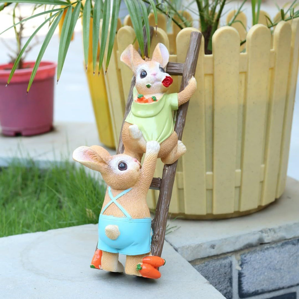 The Decorshed Bunny Climbing Ladder Statue