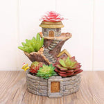 Mushroom Treehouse Fairy Cottage Resin Succulent Planter