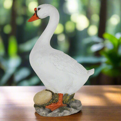 Small Duck with Egg - Cute Resin Duck Statue