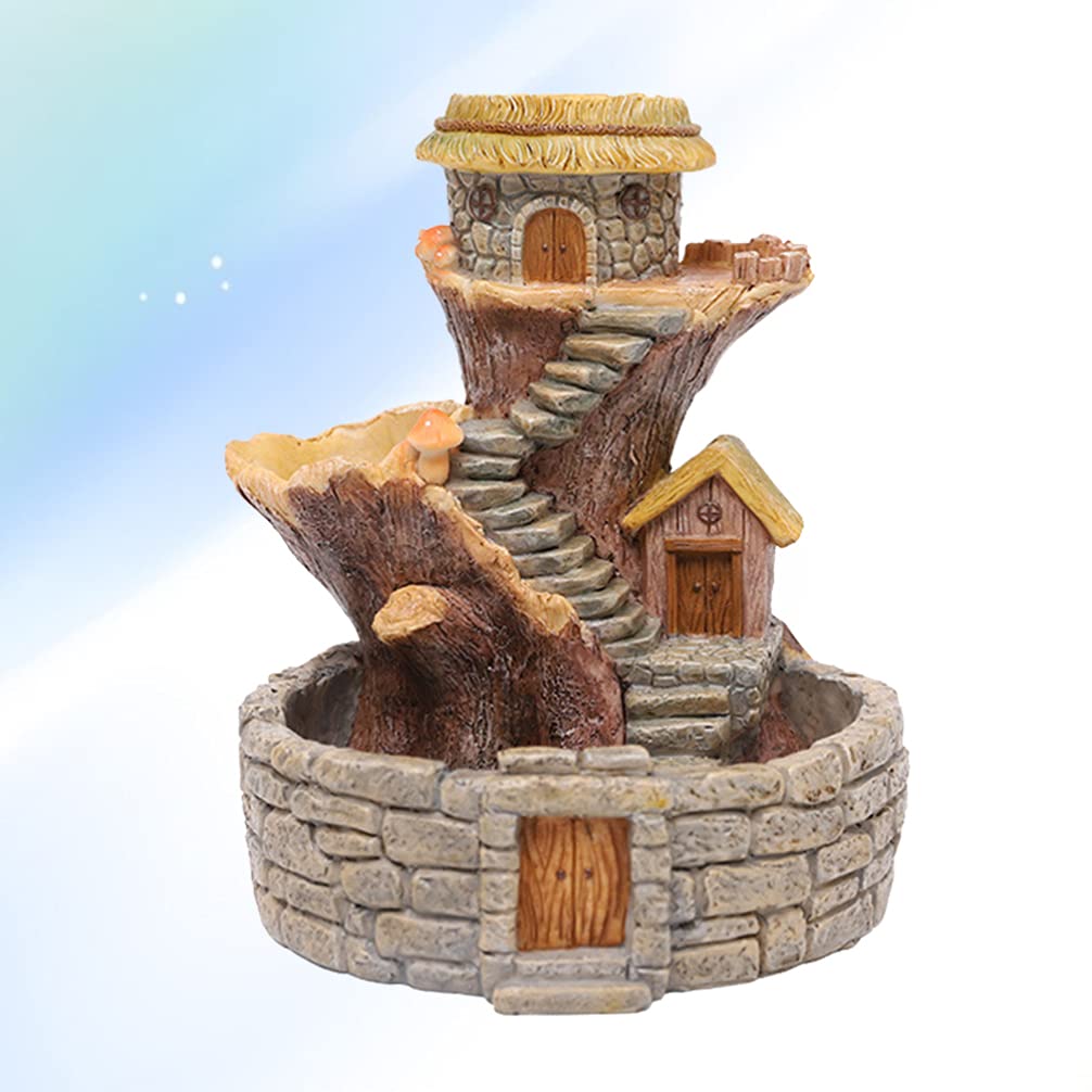 Mushroom Treehouse Fairy Cottage Resin Succulent Planter