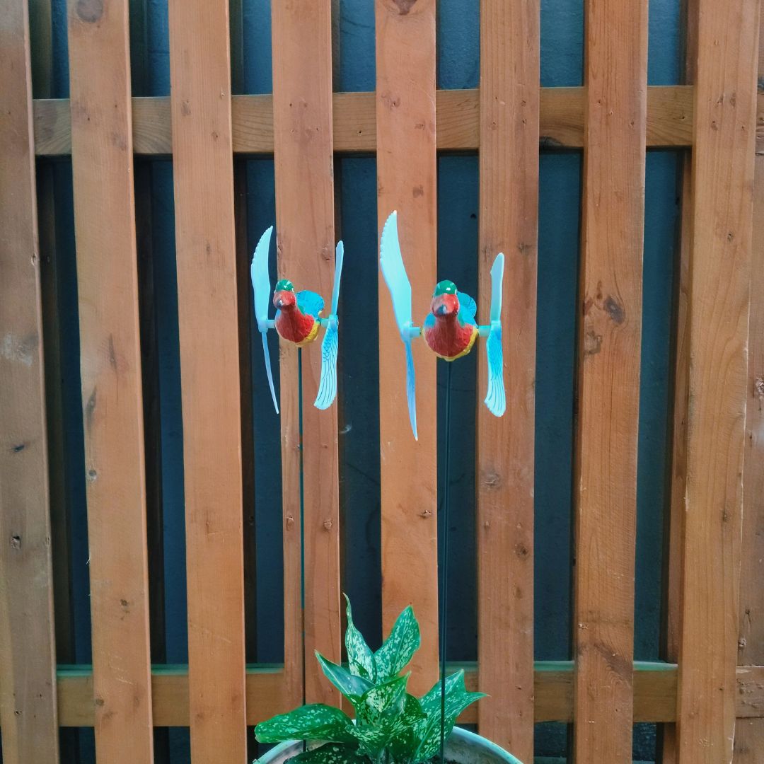 Flying Teal Duck Garden Stake | Bird Plant Pot Stakes (Set of 2)