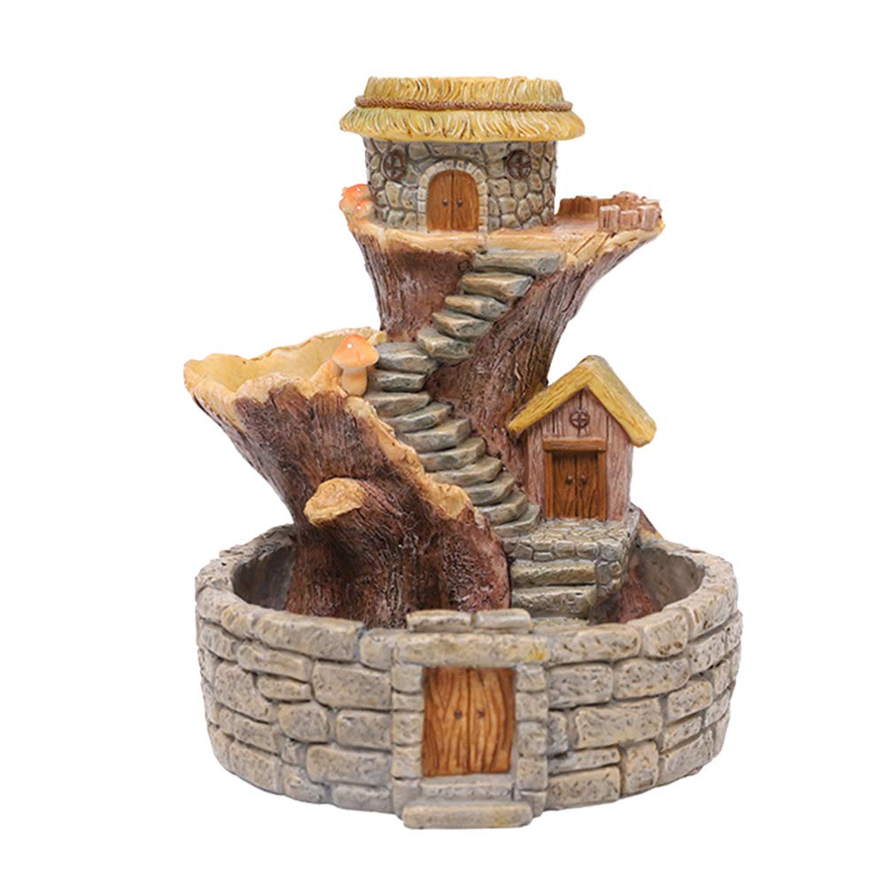 Mushroom Treehouse Fairy Cottage Resin Succulent Planter