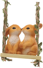 Kissing Rabbit Couple on Swing