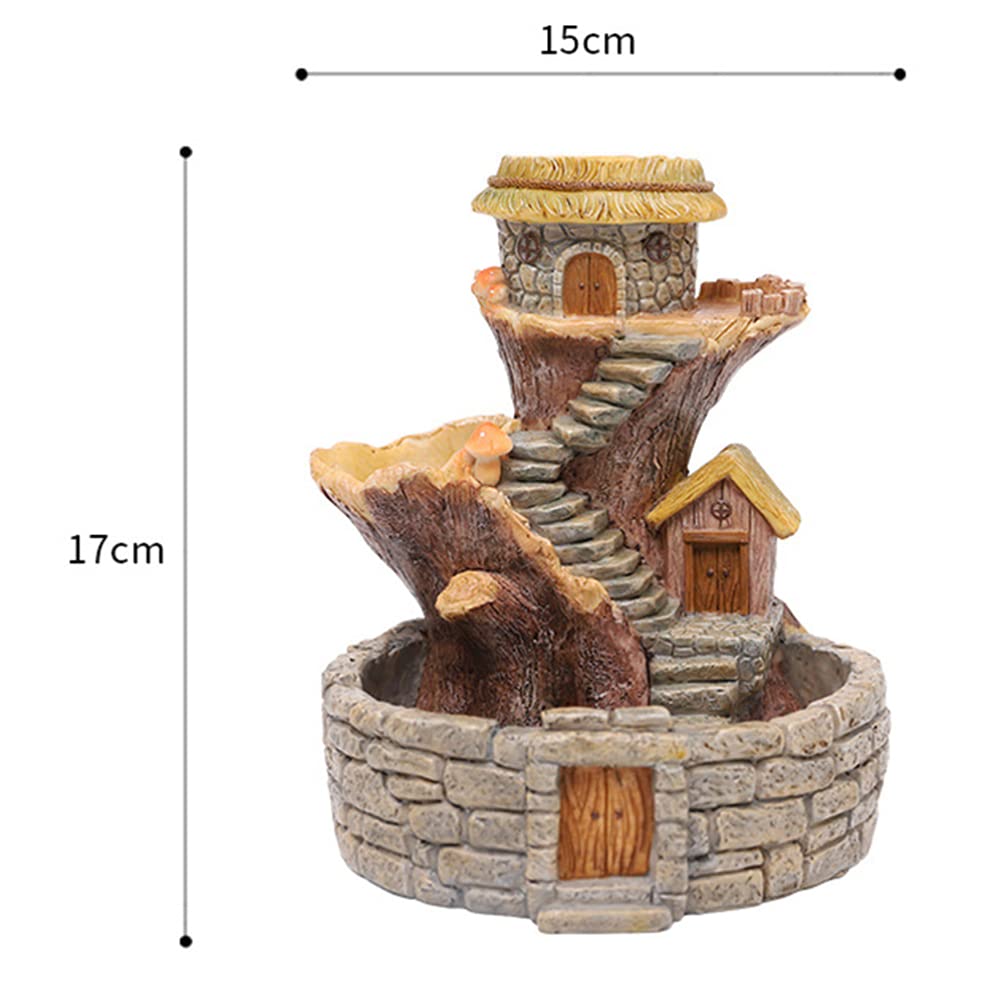 Mushroom Treehouse Fairy Cottage Resin Succulent Planter