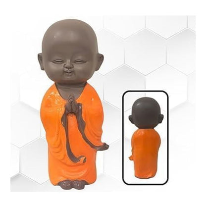 Namaste Smiling Monk Buddha Statue