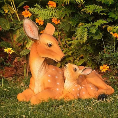 Realistic Deer and Baby Resin