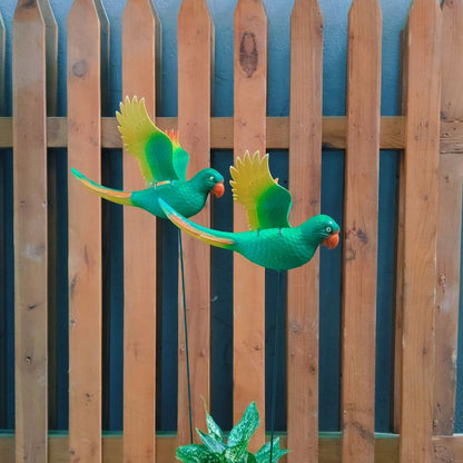 Parrot Garden Stake Decor | Bird Plant Pot Stakes (Set of 2)