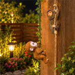 Monkey Climbing Wall & Door Combo - Resin Hanging Monkey Figurines (Set of 2)