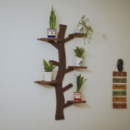 Wooden Leaf Wall Shelf