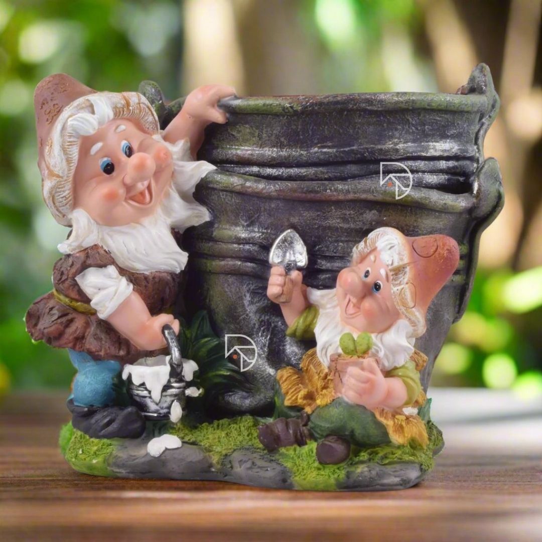 Garden Gnome Duo Planter