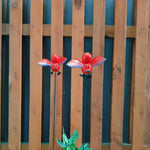 Red Macaw Garden Stake Decor | Bird Plant Pot Stakes (Set of 2)