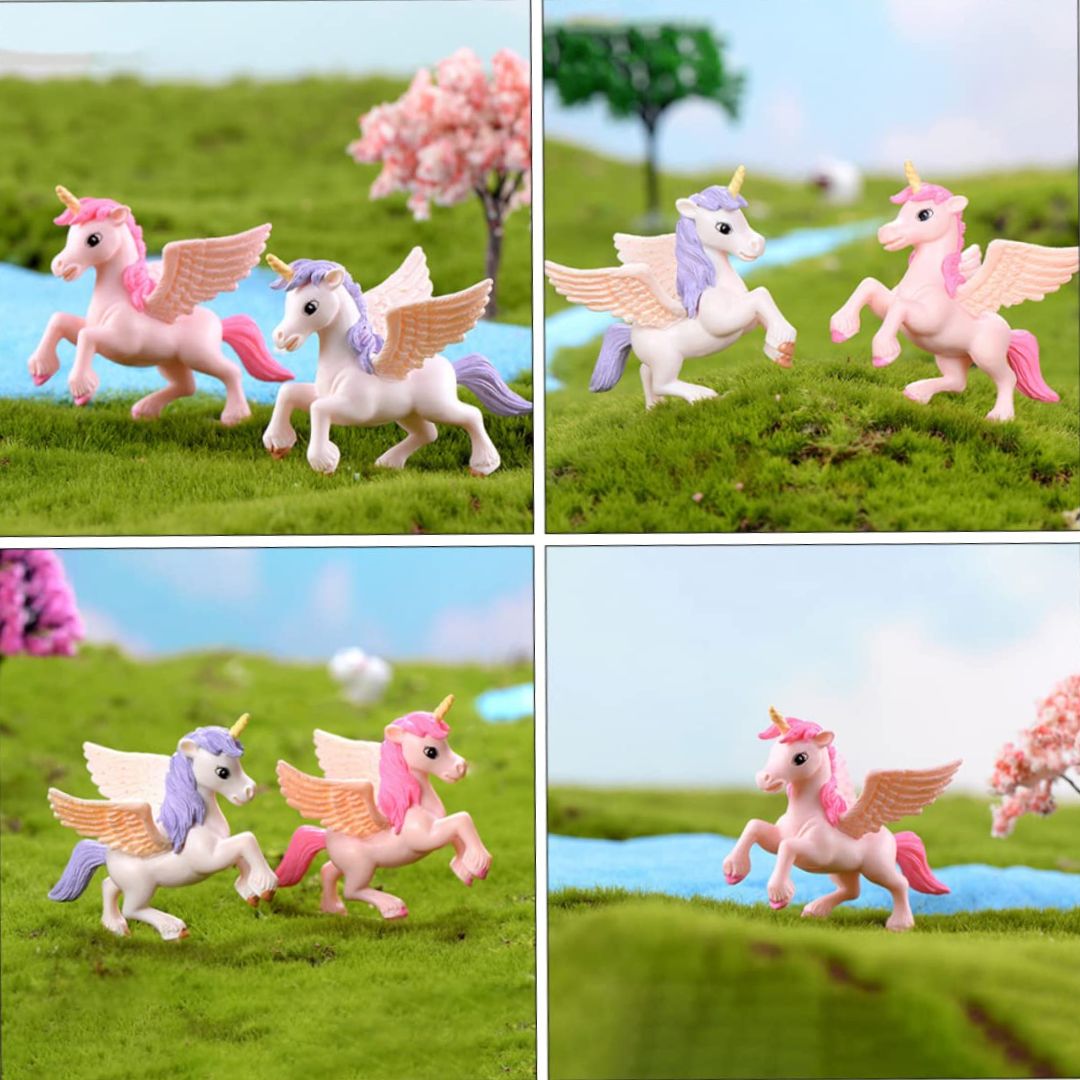 Miniature Toy Unicorn for Fairy Garden (Pack of 3)