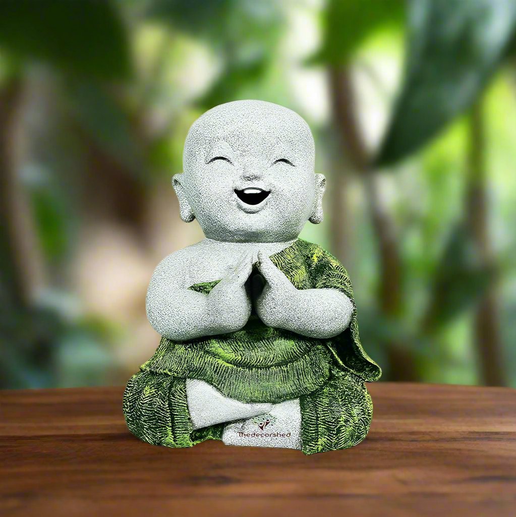 Cute Baby Namaste Monk Statue For Home Decor