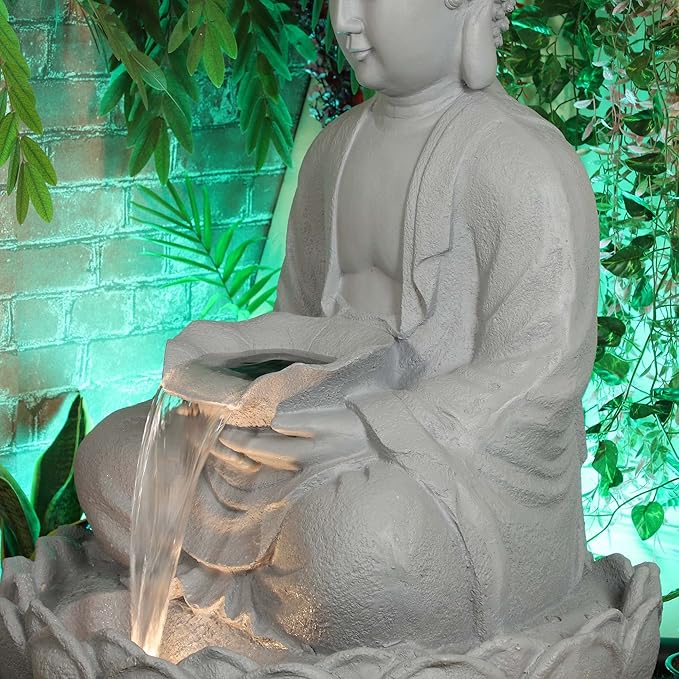 Big Size Fiber Buddha Fountain for Outdoor (Silver)
