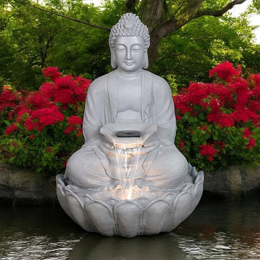 Big Size Fiber Buddha Fountain for Outdoor (Silver)