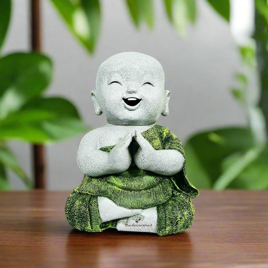 Cute Baby Namaste Monk Statue For Home Decor