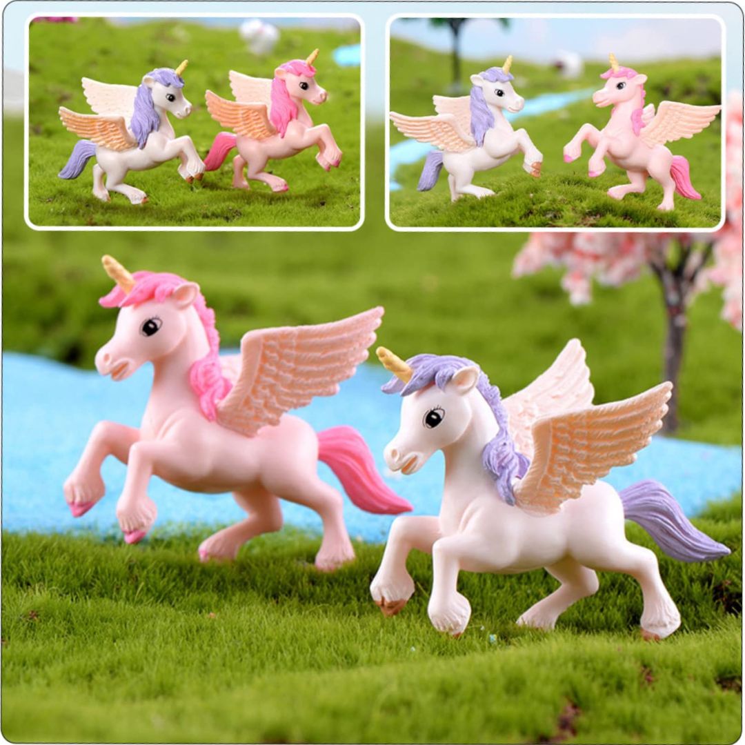 Miniature Toy Unicorn for Fairy Garden (Pack of 3)