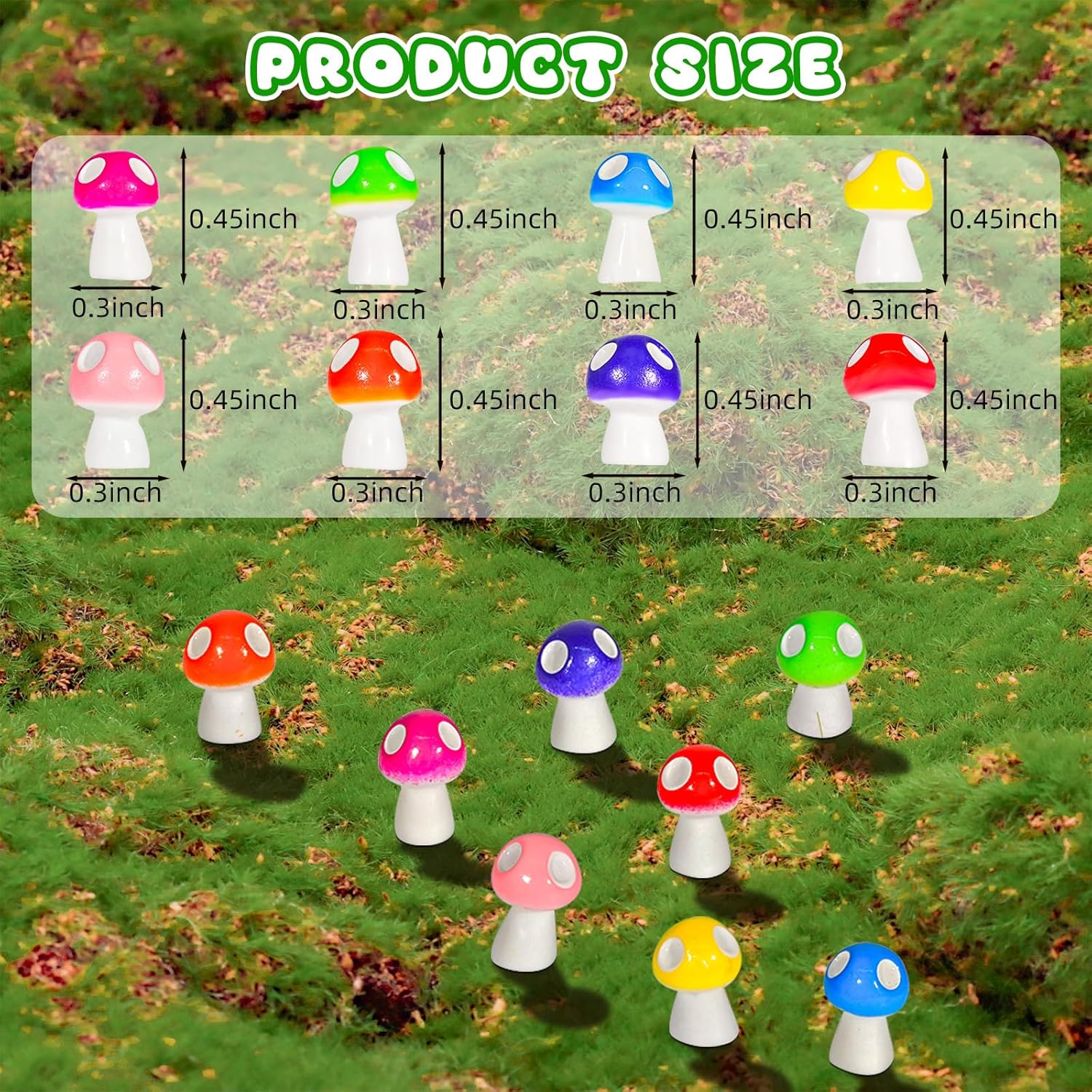 Miniature Mushroom for fairy garden decoration (Pack of 15)