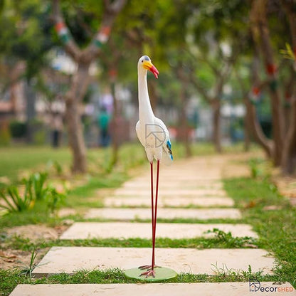 White Crane Statue for Garden Decor (Pack of 2)