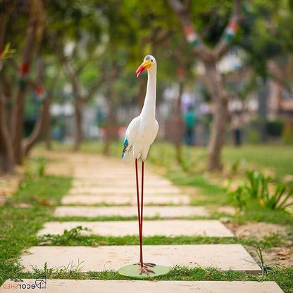 White Crane Statue for Garden Decor (Pack of 2)