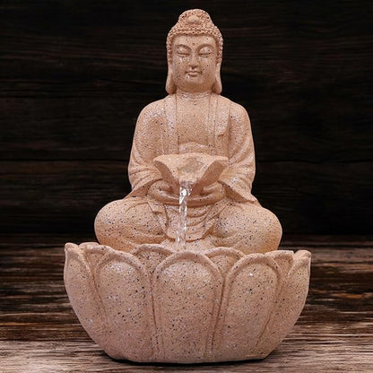 Buddha Water Fountain for Terrace Garden, Outdoor Decor (Red)