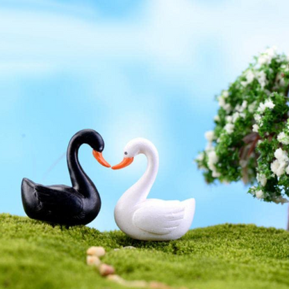 Miniature Swan for Bonsai Tray Decor(Pack of 2)