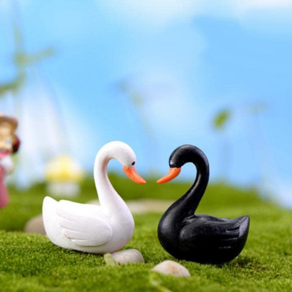 Miniature Swan for Bonsai Tray Decor(Pack of 2)