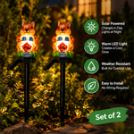 Squirrel Solar Garden Lights - Cute House Stake Lights (Set of 2)
