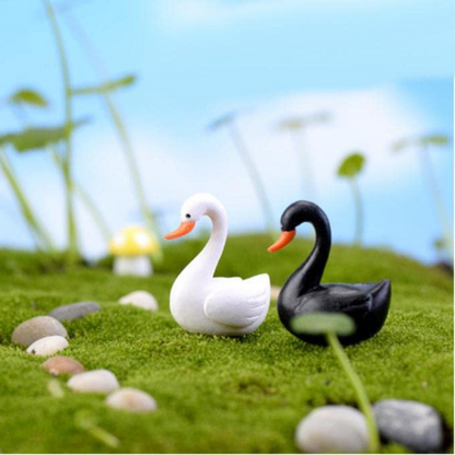 Miniature Swan for Bonsai Tray Decor(Pack of 2)