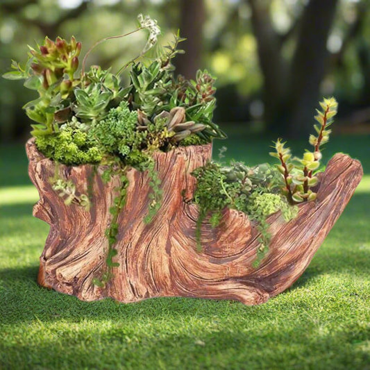 Stump Handmade Resin Succulent Planter