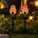 Hedgehog Solar Garden Lights - Cute House Stake Lights (Set of 2)