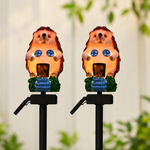 Hedgehog Solar Garden Lights - Cute House Stake Lights (Set of 2)