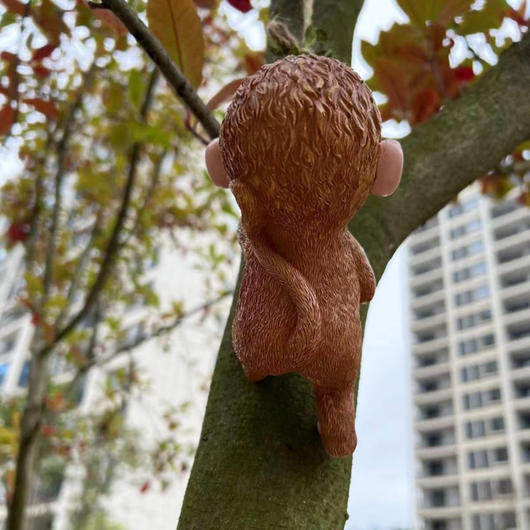 Baby Monkey Figurine | Climbing Tree Garden Decor