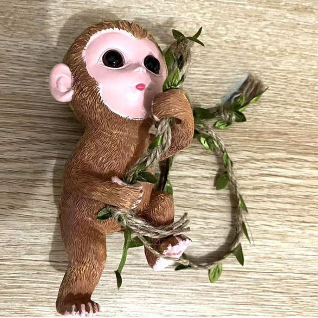 Baby Monkey Figurine | Climbing Tree Garden Decor