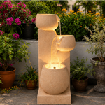 3-Tier Cascading Bowl Water Fountain with LED | Garden & Home Decor