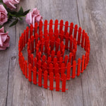 Miniature Fence for Fairy Garden Decor (Red)Tray Garden Bonsai Tray(Set of 2)