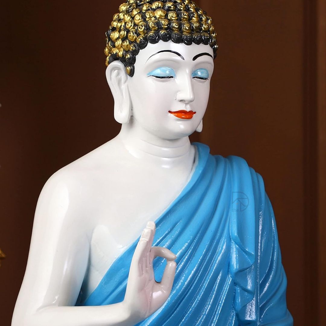 Blue Tranquility Blessing Buddha Statue (24 inch) -    The Decorshed