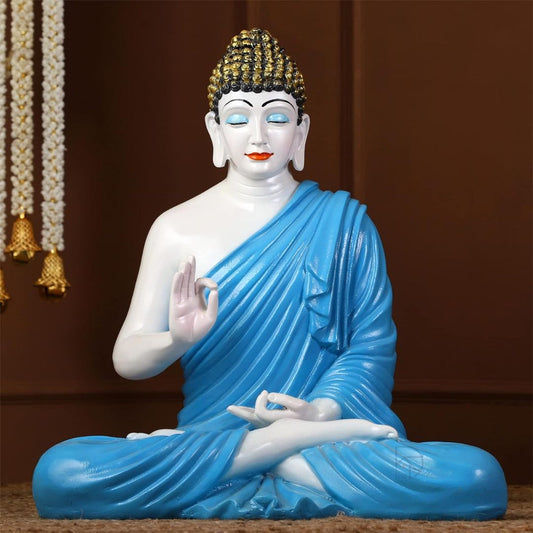 Blue Tranquility Blessing Buddha Statue (24 inch) -    The Decorshed