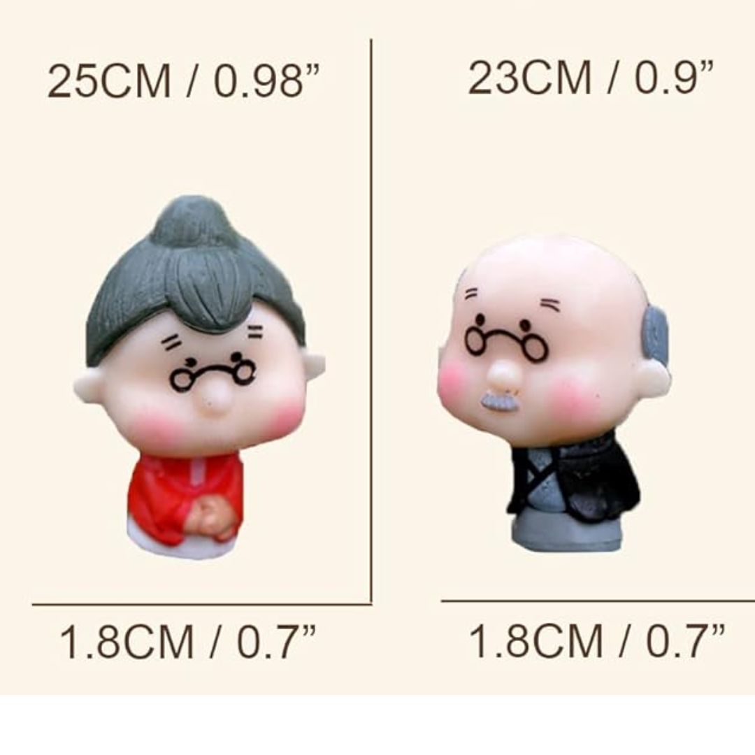 Miniature Old Couple for Fairy Garden Decoration