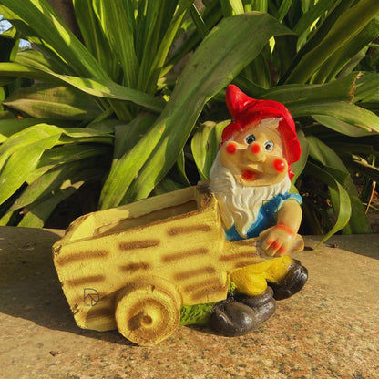 Gnome Push Cart Planter & Pot - The Decorshed